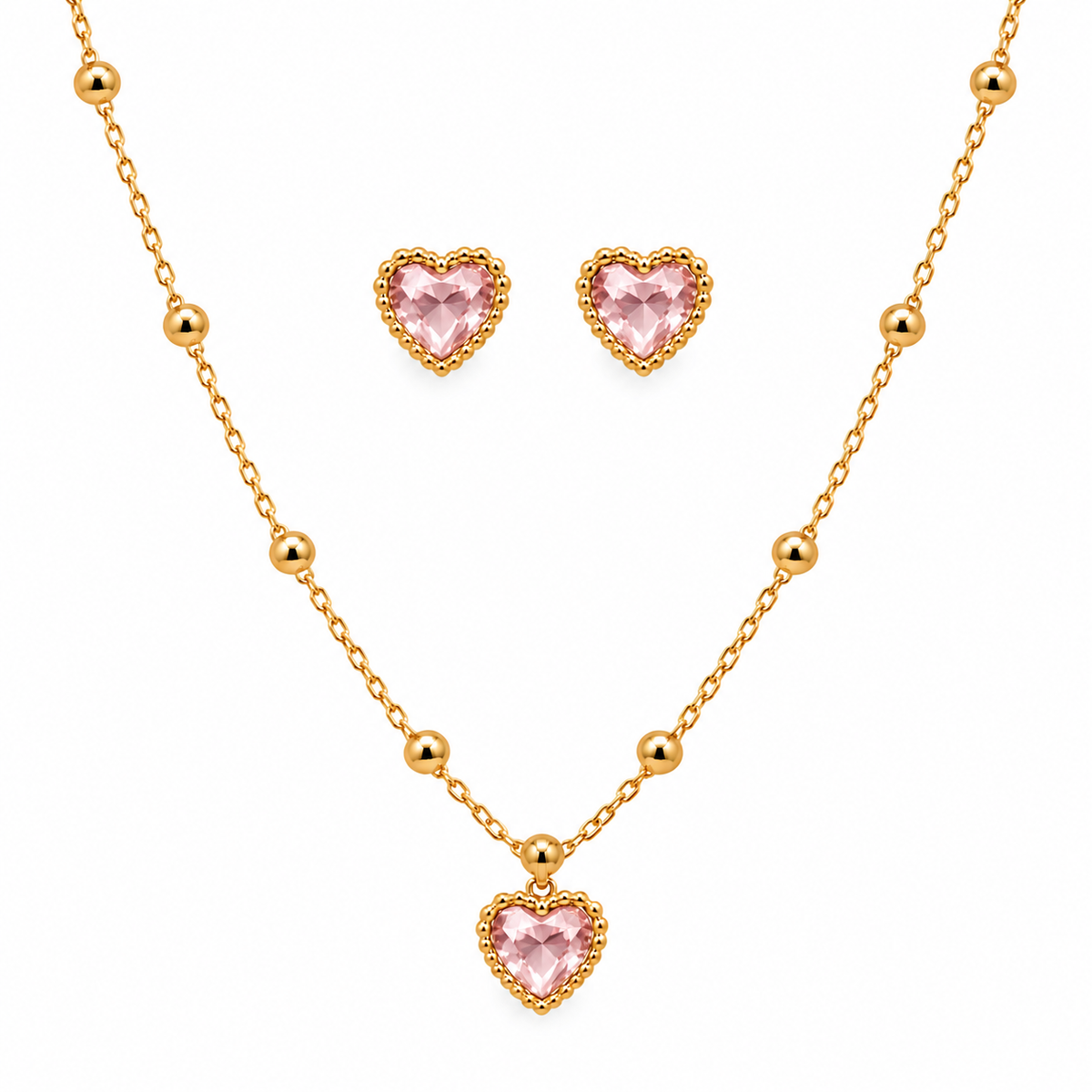 Jiya Necklace Set - Blush Pink