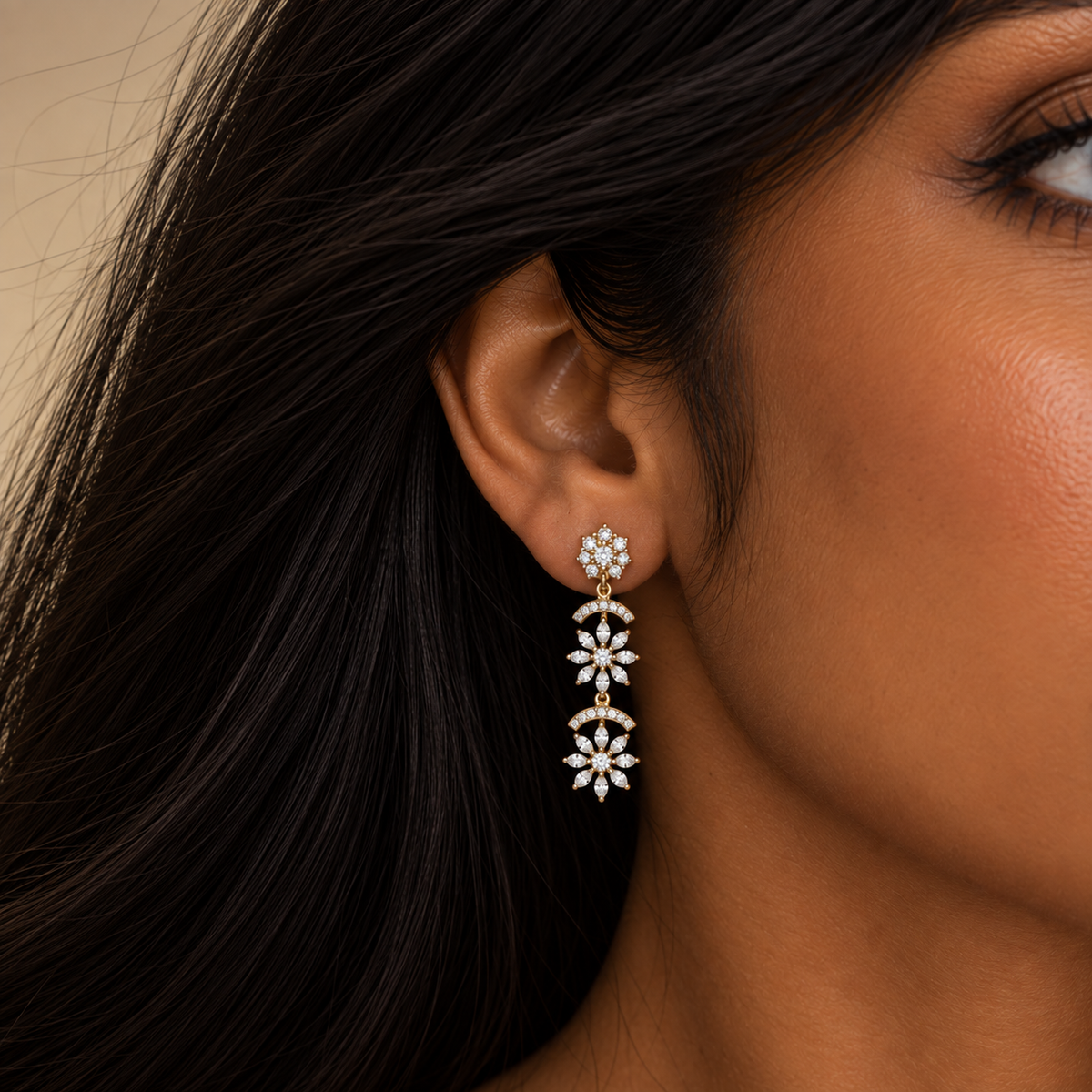 Snowflake Drop Earrings