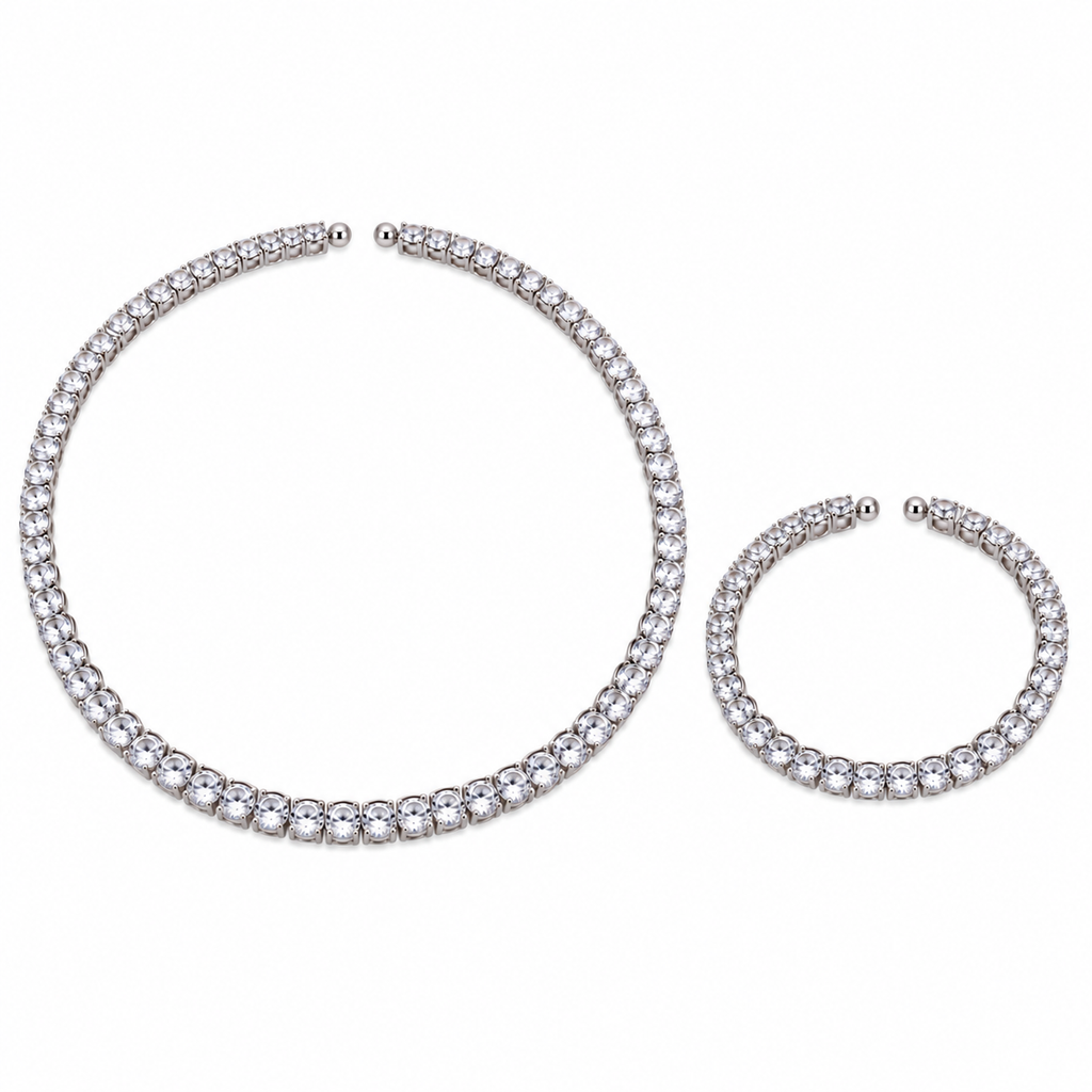 Amara Necklace Set - Silver