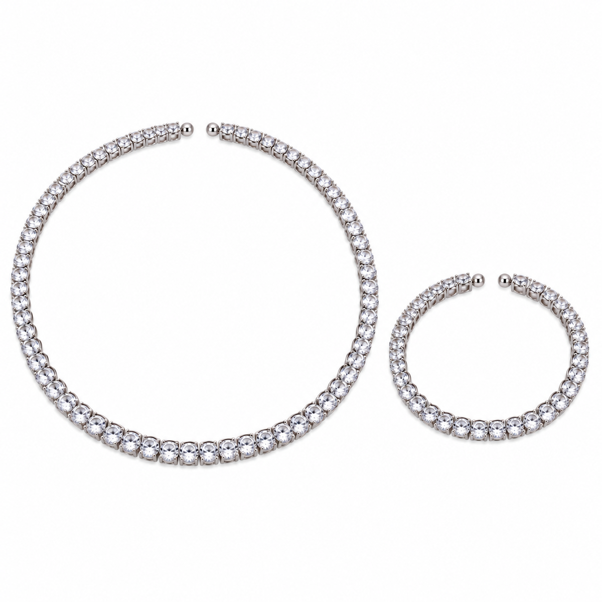 Amara Necklace Set - Silver