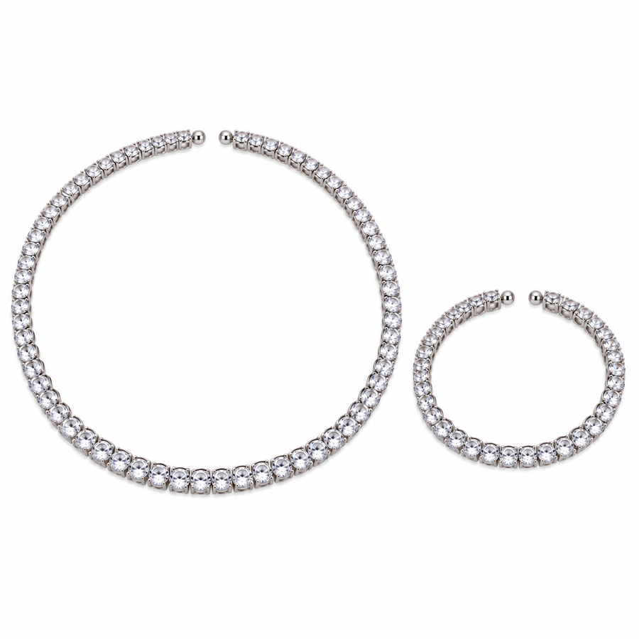 Amara Necklace Set - Silver
