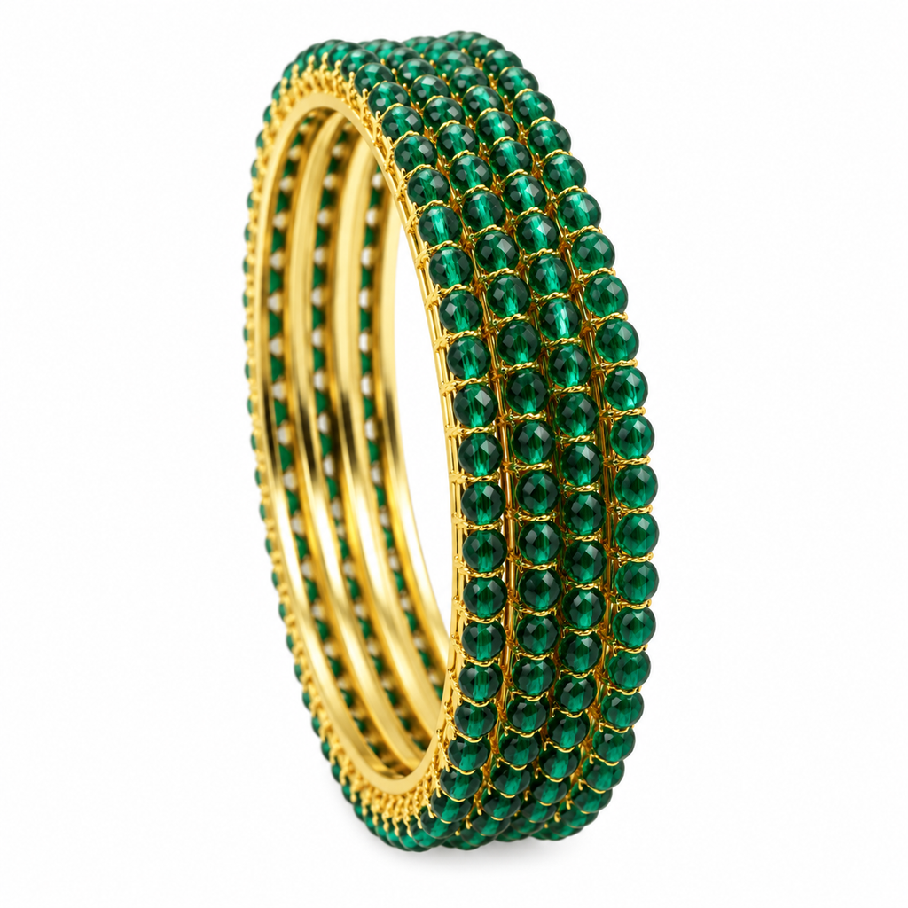 Mira Bangles - Emerald Green