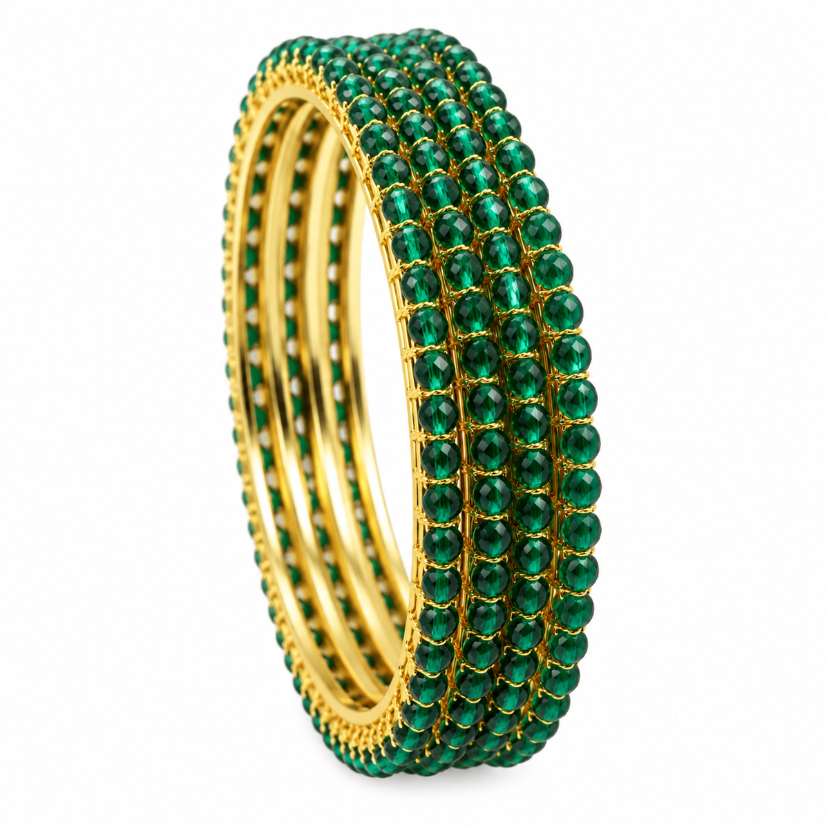 Mira Bangles - Emerald Green