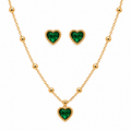 Jiya Necklace Set - Emerald Green