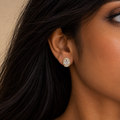 Antique Oval CZ Stud Earrings
