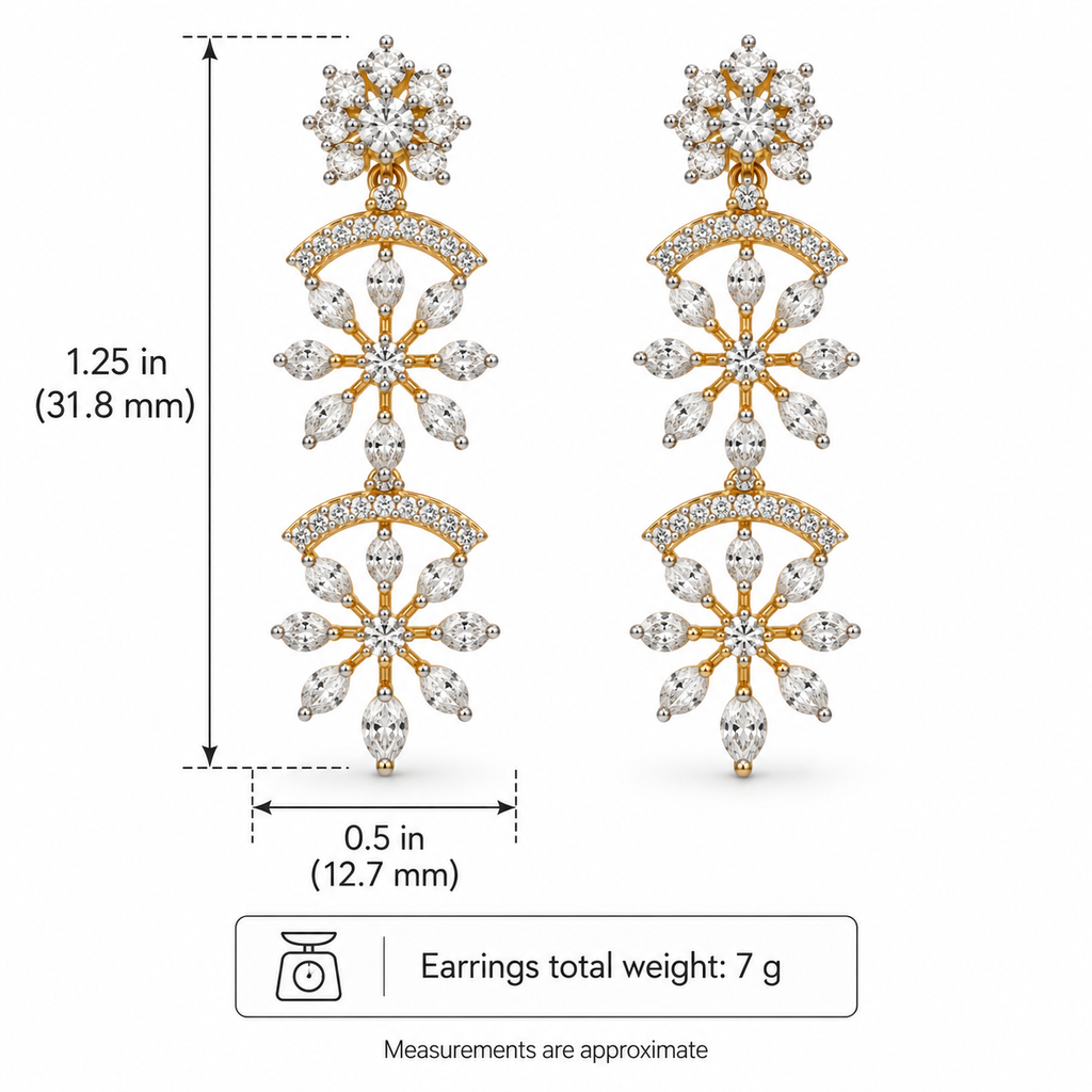 Snowflake Drop Earrings