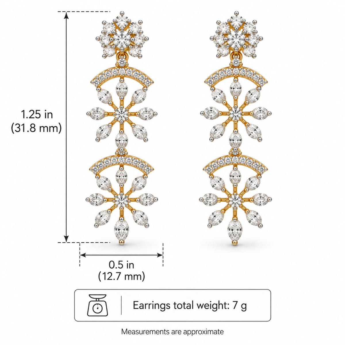 Snowflake Drop Earrings