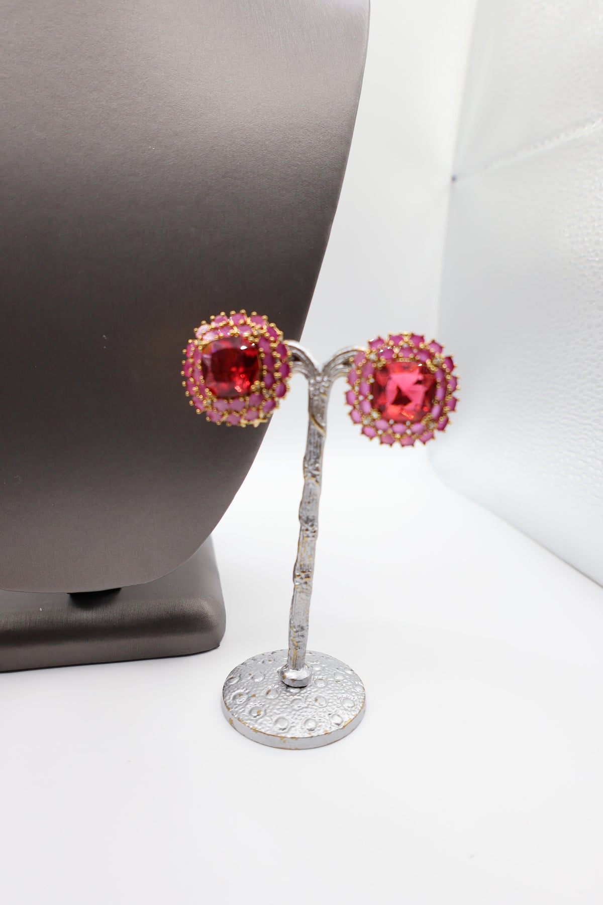 Laila Choker Necklace Set - Ruby Red