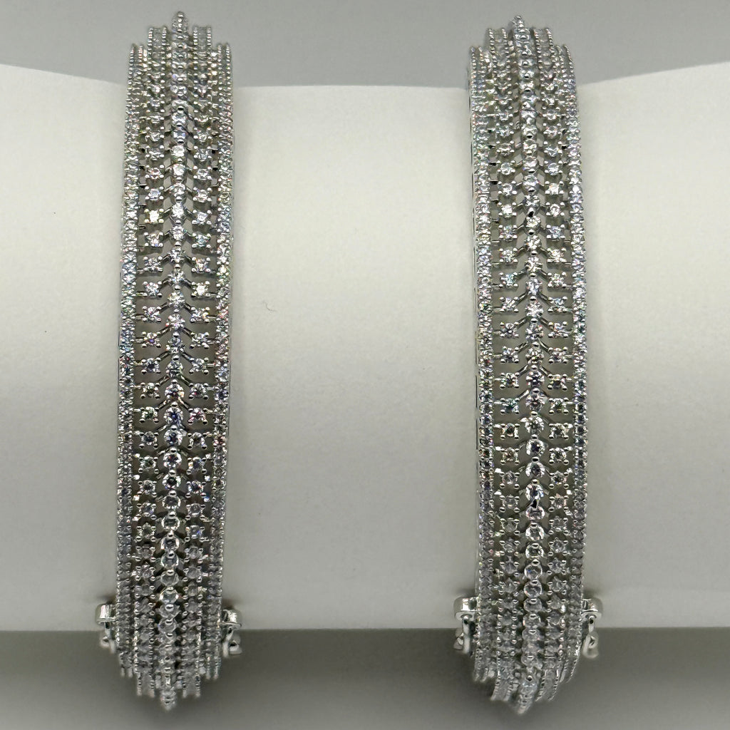 Classic Silver CZ Bangles