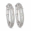 Silver-tone cubic zirconia statement bangle pair, front view