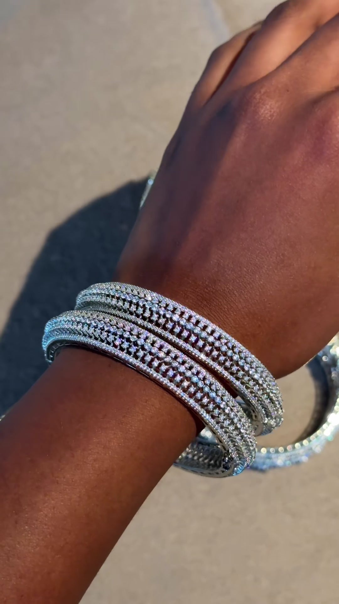 Classic Silver CZ Bangles