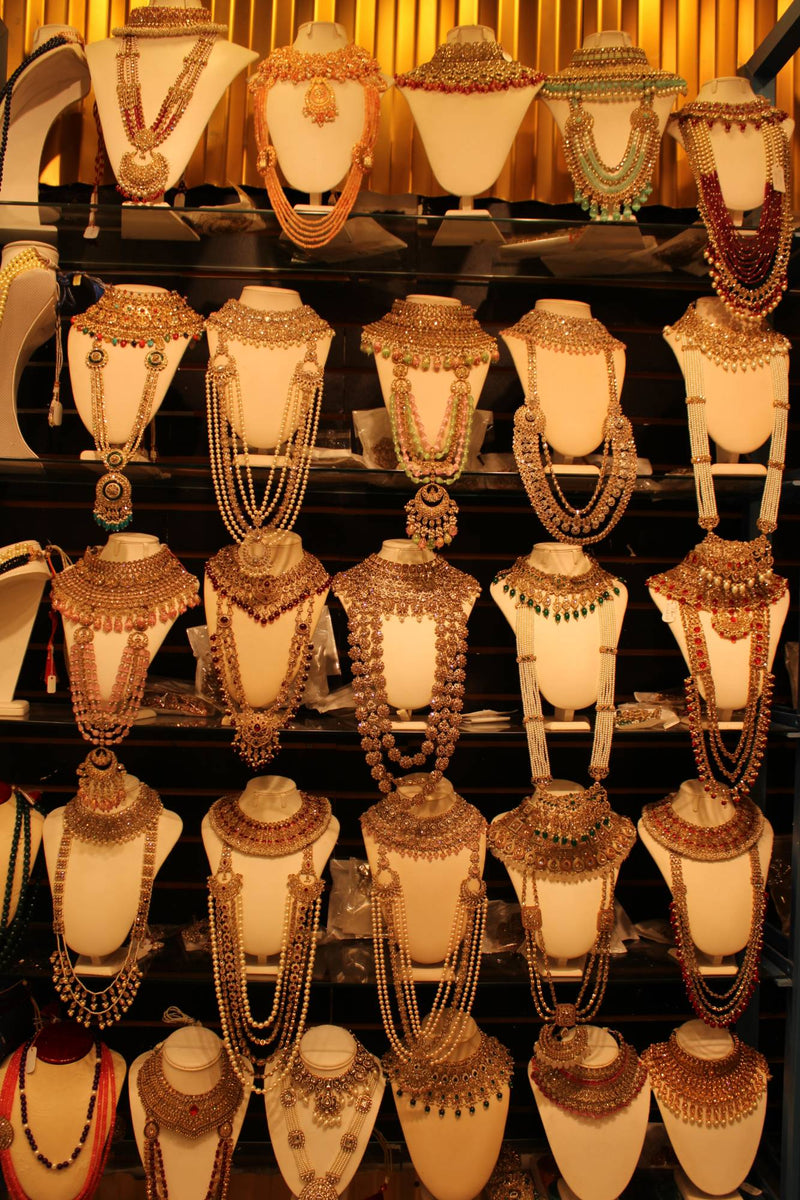 Bridal necklace sets on display in our in-store collection, photo 8 of 8
